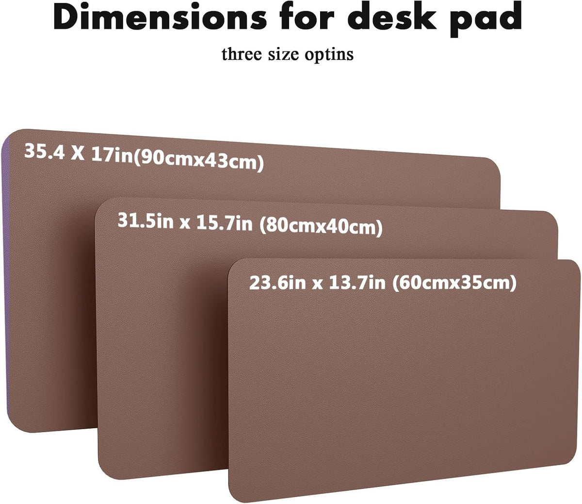 Double-Sided Desk Pad, 31.5"x15.7"Leather Desk Mat, Eco Cork Desk Pad Protector,Large Mouse Pad,Waterproof Desk Blotter for Office/Home(Coffee)