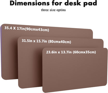 Double-Sided Desk Pad, 31.5"x15.7"Leather Desk Mat, Eco Cork Desk Pad Protector,Large Mouse Pad,Waterproof Desk Blotter for Office/Home(Coffee)