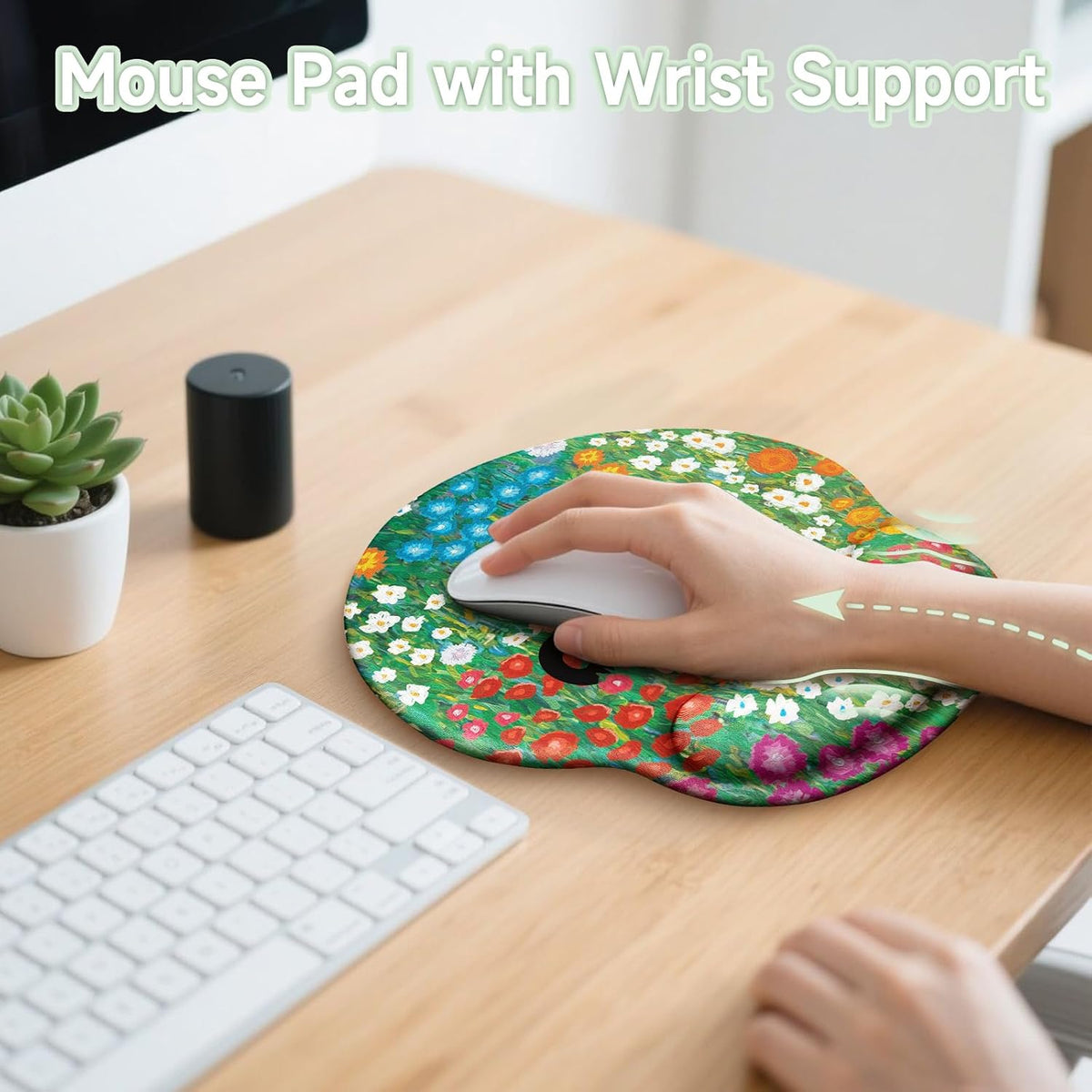LIMKRIAN Cat Ergonomic Mouse Pad with Wrist Rest, Gaming Mouse Pad with Wrist Support, Funny Mouse Pads for Desk, Computer Mousepad with Non-Slip Pain Relief PU Base, Cute Office Desk Accessories - Colors B