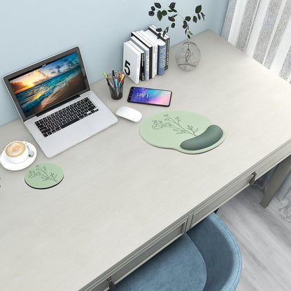 Ergonomic Mouse Pad with Wrist Support Rest,Large Mousepad Gel Wrist Rest, with Coaster Non-Slip & Pain Relief for Computer, Desk, Home&Office-Beach - Colors B