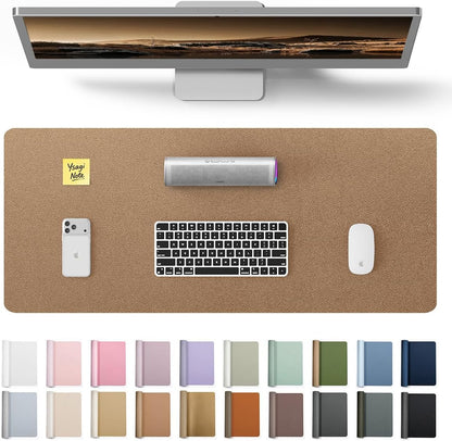YSAGi Leather Desk Pad Protector, Office Desk Mat, Large Mouse Pad, Non-Slip PU Leather Desk Blotter, Waterproof Laptop Desk Writing Pad for Office and Home (23.6" x 13.8", Eggshell) - Colors A