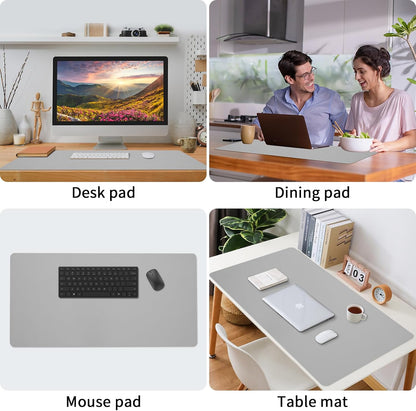 Bloss Leather Desk Pad and Keyboard Wrist Rest, Large Mouse Pad + Keyboard Pad+Mouse Wrist Support, Non-Slip Desk Mat Protector for Office, Home(31.5×15.7 Inches,Beige) - Colors B
