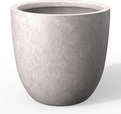 Kante 8.9" H x 10" W Small Concrete Planter, Compact Desktop Plant Pot with Drainage Hole & Rubber Plug – Lightweight Breathable Cement Container for Succulents, Cactus, Herbs, Indoor Outdoor, Gift