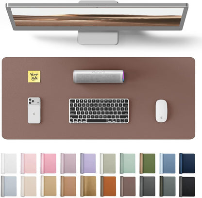 YSAGi Leather Desk Pad Protector, Large Mouse Pad, Non-Slip PU Leather Desk Blotter, Waterproof Writing Pad for Office and Home (31.5" x 15.8", Eggshell) - Colors B