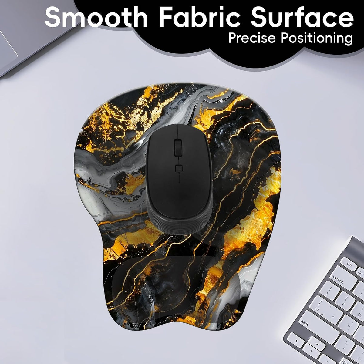 Wrist Support Mouse Pad Anti Slip Rubber Wrist Rest Mousepad 9in X 8in Small Desktop Notebook Mouse Mat for Working and Gaming (M-Pink Floral)
