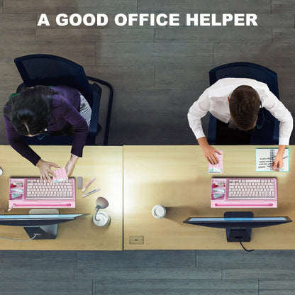 TSJ OFFICE Desktop Whiteboard Dry-Erase-Board - Computer Keyboard Stand White Board Surface Pad with Drawer, Desk Organizers with Accessories for Office, Home, School Supplies - Black