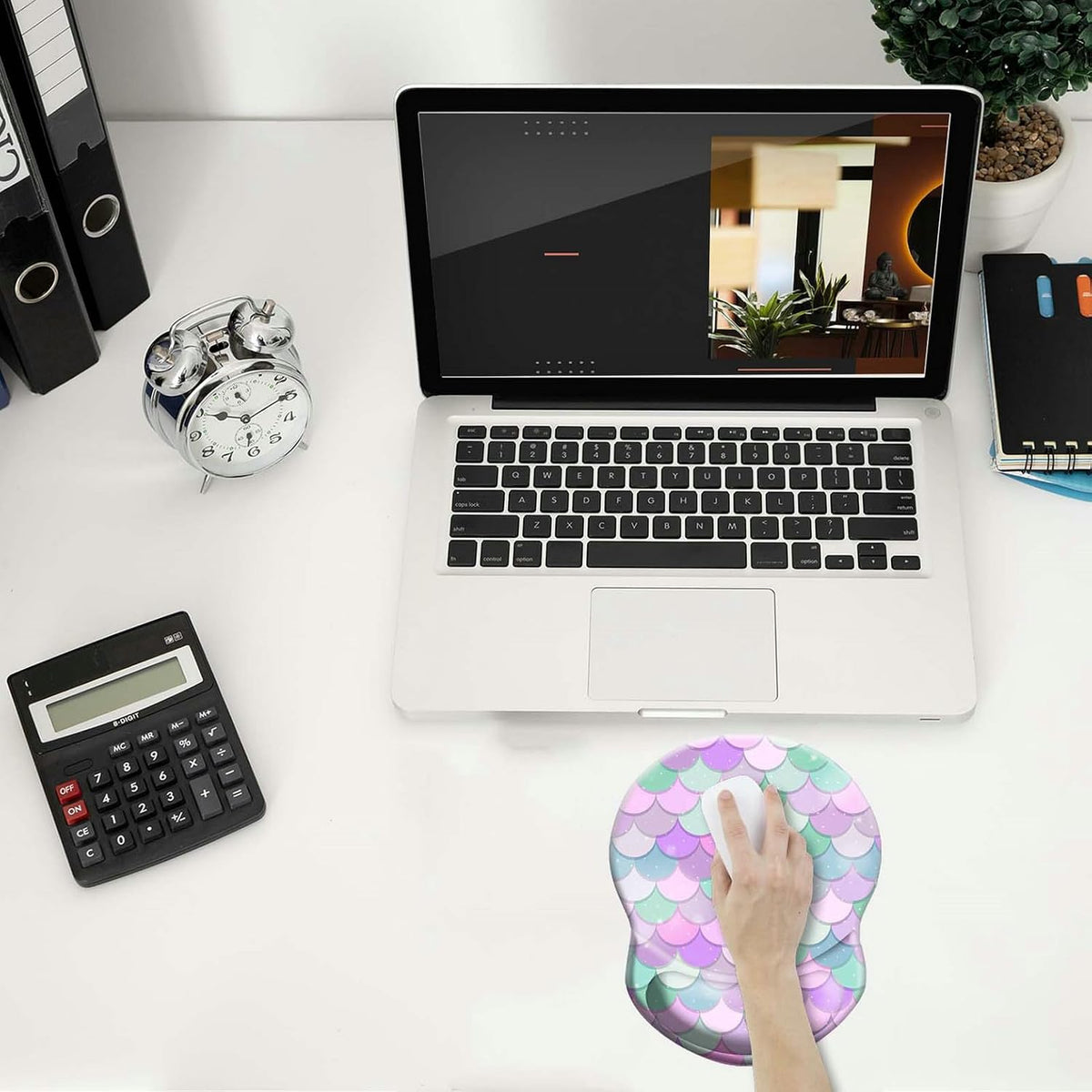 Wrist Support Mouse Pad Anti Slip Rubber Wrist Rest Mousepad 9in X 8in Small Desktop Notebook Mouse Mat for Working and Gaming (M-Pink Floral)