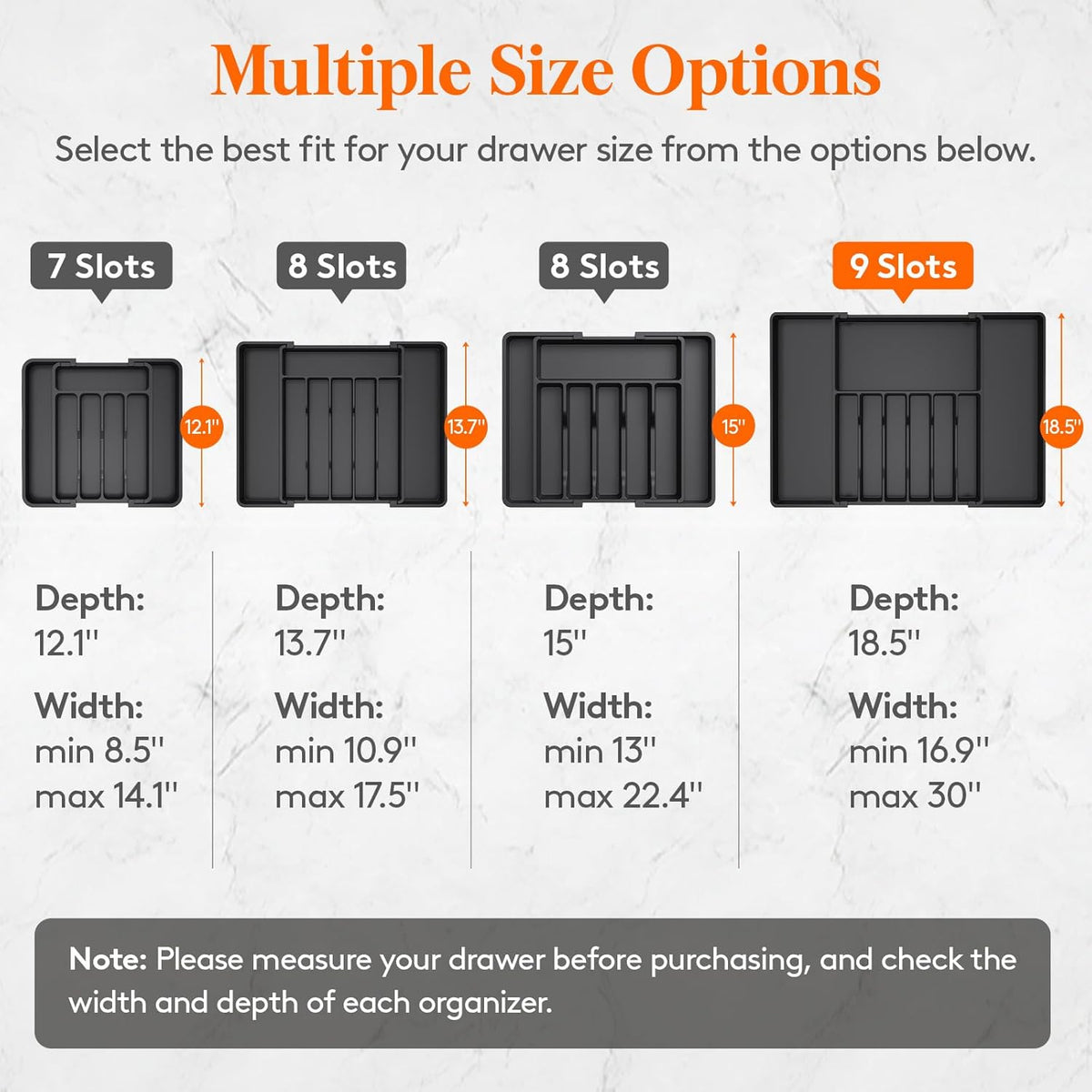 Expandable Silverware Drawer Organizer, Kitchen Utensil Tray