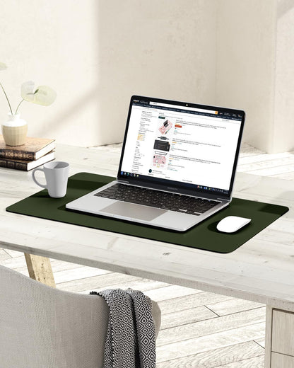 YSAGi Non-Slip Leather Desk Pad, Waterproof Laptop Computer Desk Keyboard Mat, Table Protector Blotter Mat, Large Mouse Pad for Office/Work/Home/Decor(Dark Brown, 31.5" x 15.7")