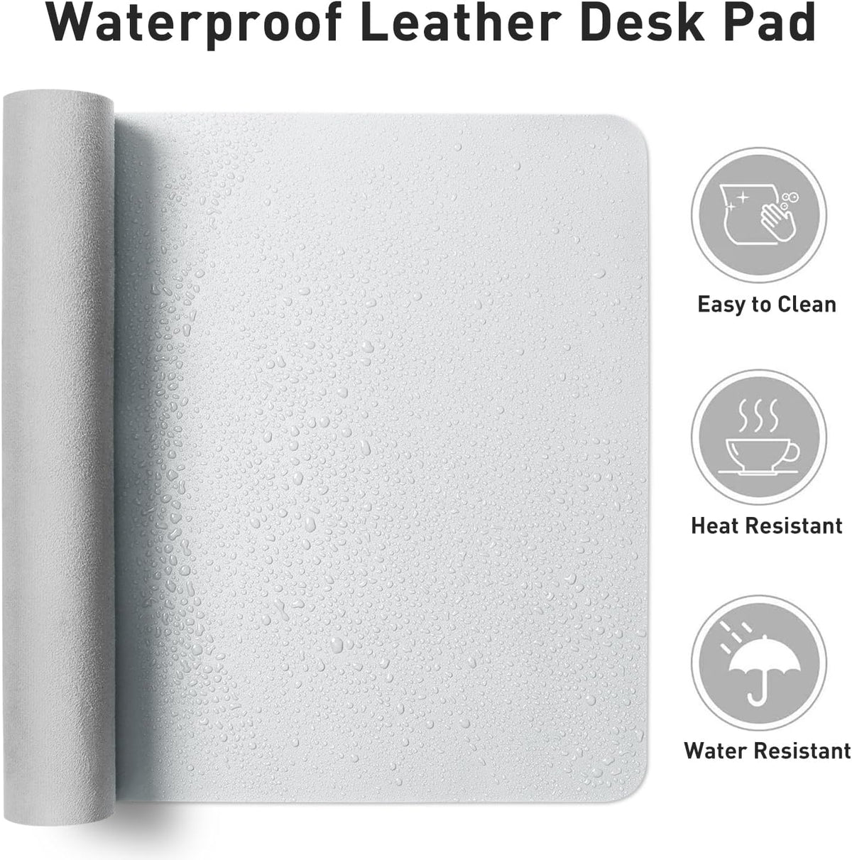 Aothia Leather Office Desk Pad Protector, Non-Slip PU Leather Desk Blotter, Waterproof Laptop Writing Mouse Pad for Office and Home, Black, 31.5" x 15.7" - Colors A