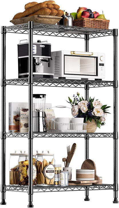 M MZG 450 lbs Steel Storage Shelving 3-Tier Utility Shelving Unit Steel Organizer Wire Rack for Home,Kitchen,Office (11.8" D x 17.7" W x 26.3" H) - Colors B