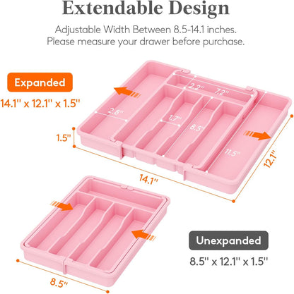 Expandable Silverware Drawer Organizer, Kitchen Utensil Tray