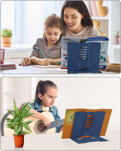 MSDADA Desk Book Stand Metal Reading Rest Book Holder Adjustable
