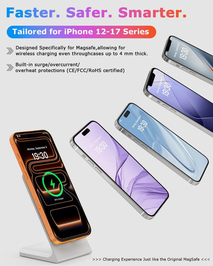 Wireless Magnetic Charger Stand for iPhone and Samsung