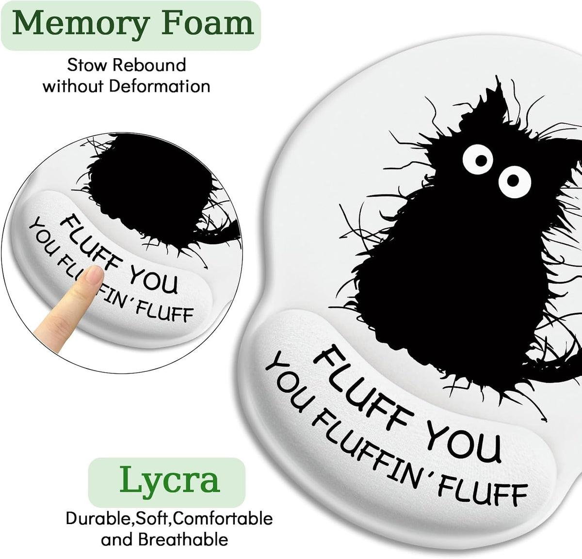 Funny Ergonomic Mouse Pad with Wrist Rest, Cat Desk Decor Gifts - Colors A