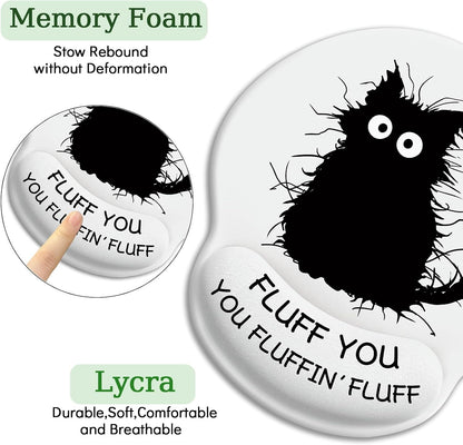 Funny Ergonomic Mouse Pad with Wrist Rest, Cat Desk Decor Gifts - Colors A