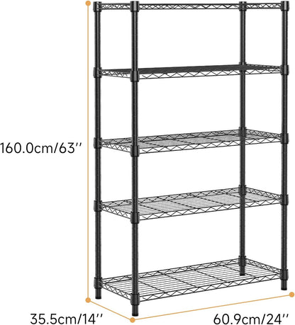 M MZG 450 lbs Steel Storage Shelving 3-Tier Utility Shelving Unit Steel Organizer Wire Rack for Home,Kitchen,Office (11.8" D x 17.7" W x 26.3" H) - Colors B