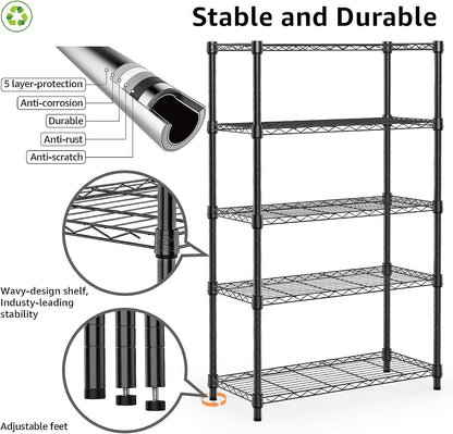 M MZG 450 lbs Steel Storage Shelving 3-Tier Utility Shelving Unit Steel Organizer Wire Rack for Home,Kitchen,Office (11.8" D x 17.7" W x 26.3" H) - Colors B