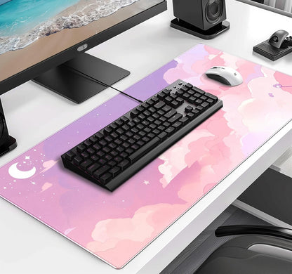 Retro American Flag XL Gaming Mouse Pad with Stitching Edge Laptop Desk Mat