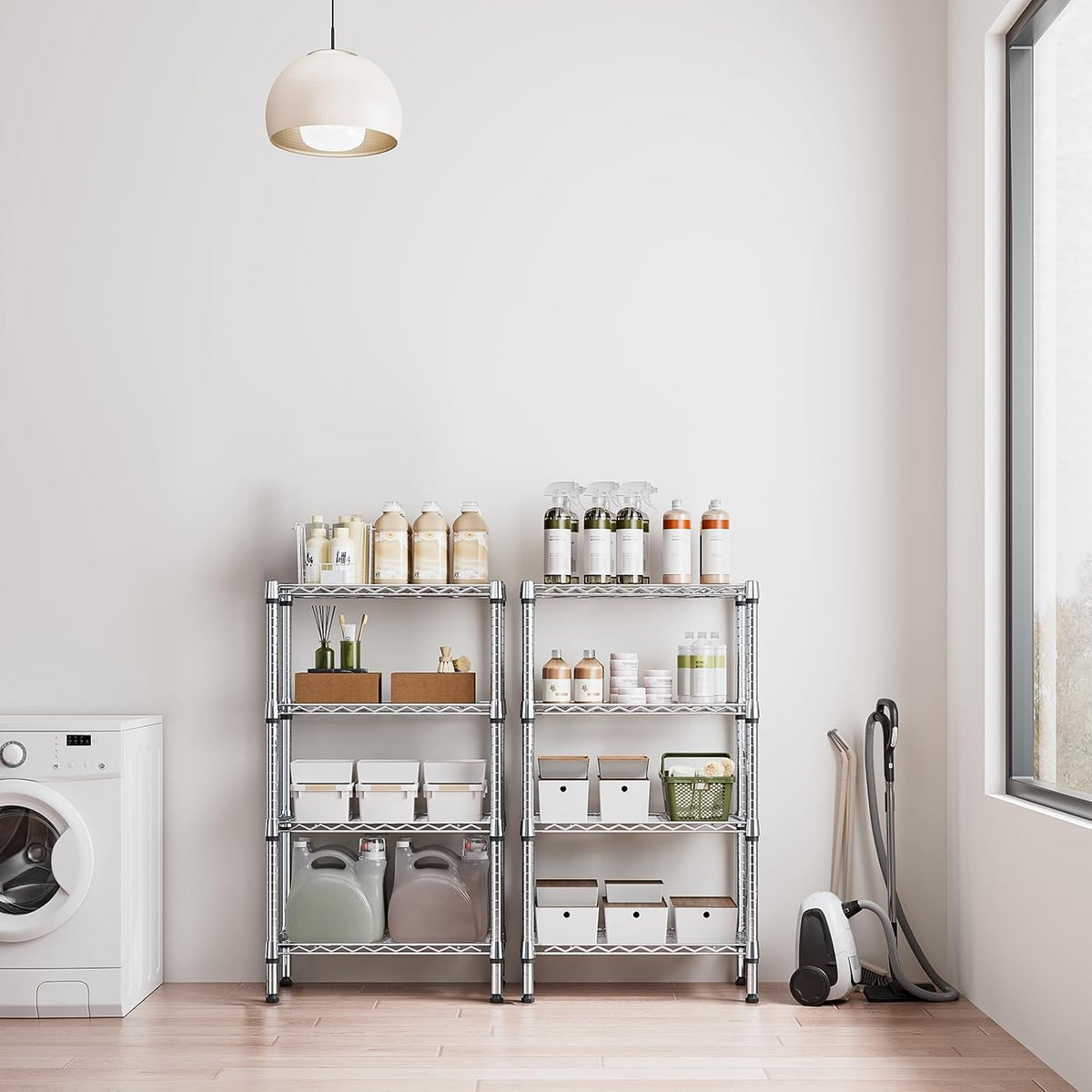 M MZG 450 lbs Steel Storage Shelving 3-Tier Utility Shelving Unit Steel Organizer Wire Rack for Home,Kitchen,Office (11.8" D x 17.7" W x 26.3" H) - Colors A