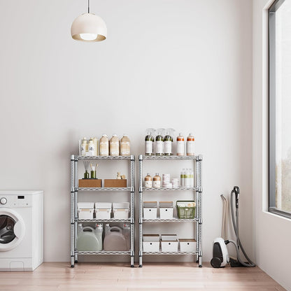 M MZG 450 lbs Steel Storage Shelving 3-Tier Utility Shelving Unit Steel Organizer Wire Rack for Home,Kitchen,Office (11.8" D x 17.7" W x 26.3" H) - Colors A