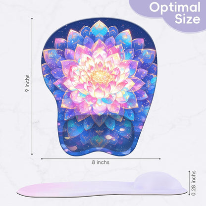Wrist Support Mouse Pad Anti Slip Rubber Wrist Rest Mousepad 9in X 8in Small Desktop Notebook Mouse Mat for Working and Gaming (M-Pink Floral)