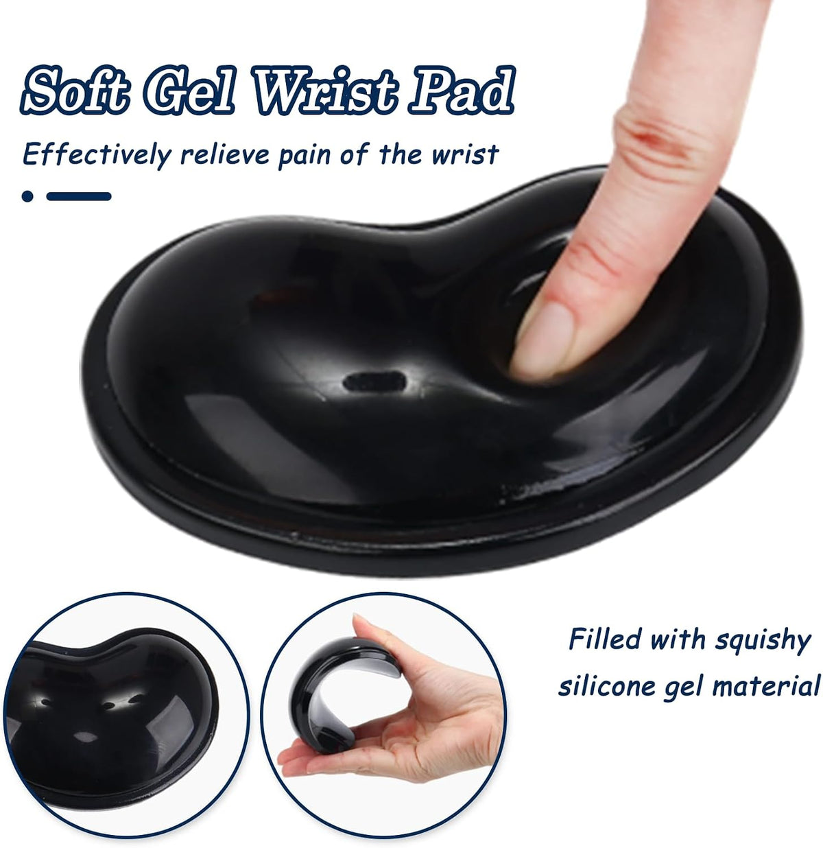 Gel Keyboard & Mouse Wrist Rest Set - Keyboard Wrist Rest Pad & Mouse Support for Office Gaming Pad Computer Laptop Ergonomic Comfortable Pain Relief- Blue Pad Set