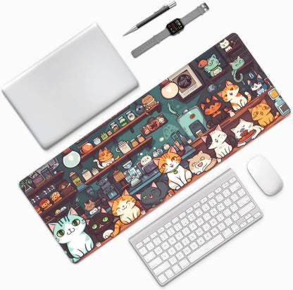 Japanese Mouse Pad, Large Japanese Desk Mat, XL Anime Gaming Keyboard Mat, Non-Slip Rubber Base, Big Extended Desk Protector for Home Office, 31.5”x11.8”