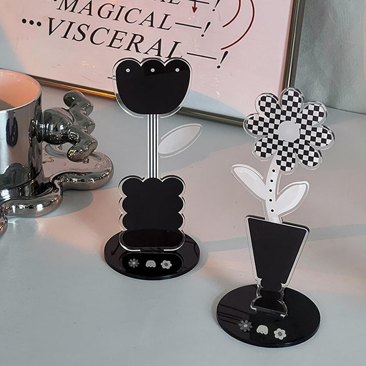 6 pcs Cute Flower Table Card Memo Holder Stand, Table Photo Display Clip Stand for Monmory Photo Picture Memo Cards Paper Note Postcards Wedding Number Card Display
