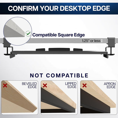 VIVO Extra Long Clamp-on Computer Keyboard and Mouse Under Desk Slider Tray, 34 x 11 inch Pull Out Platform Drawer, Black, MOUNT-KB15EB