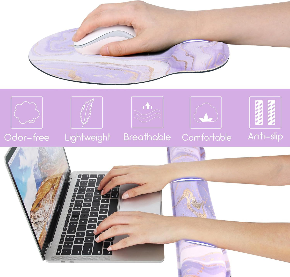 Ergonomic Mouse Pad with Wrist Rest and Keyboard Wrist Rest, Mousepad