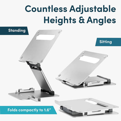 Lifelong Ergonomic Adjustable Laptop Stand for Desk, Extra Tall 20” Height Aluminum Laptop Riser, Portable Foldable Computer Stand, Fits 10-17” Laptops for Office Meetings, Teamwork & Desk Setup