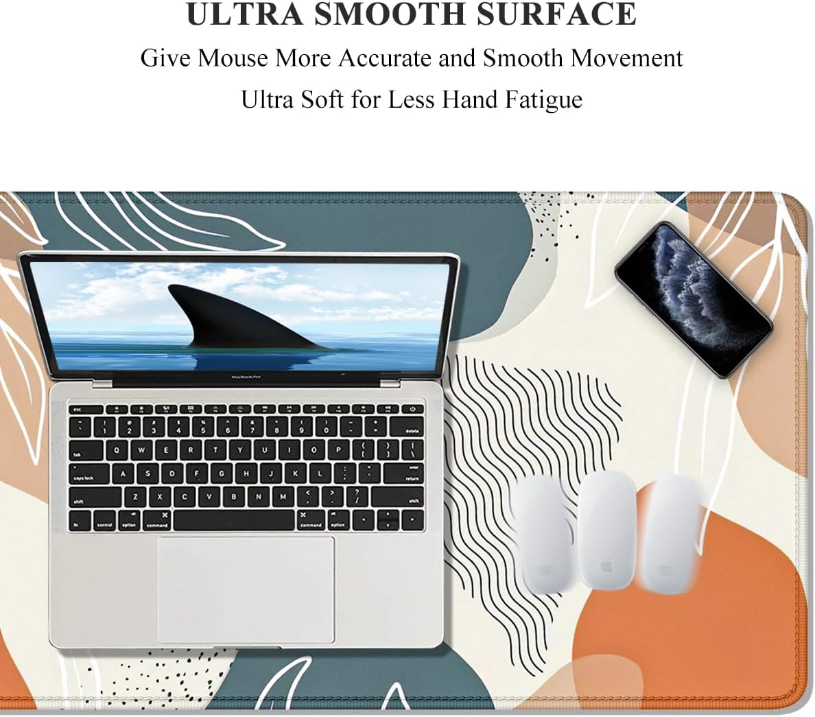 Auhoahsil Desk Mat, Ultra Large Mouse Pad, XXL Gaming Mousepad, Green Tropical Leaves Deskpad, Big Extended Full Size Mouse Pad, Desktop Desk Matt for Keyboard, Laptop & Computer, 35.5 x 15.7 in - Colors A