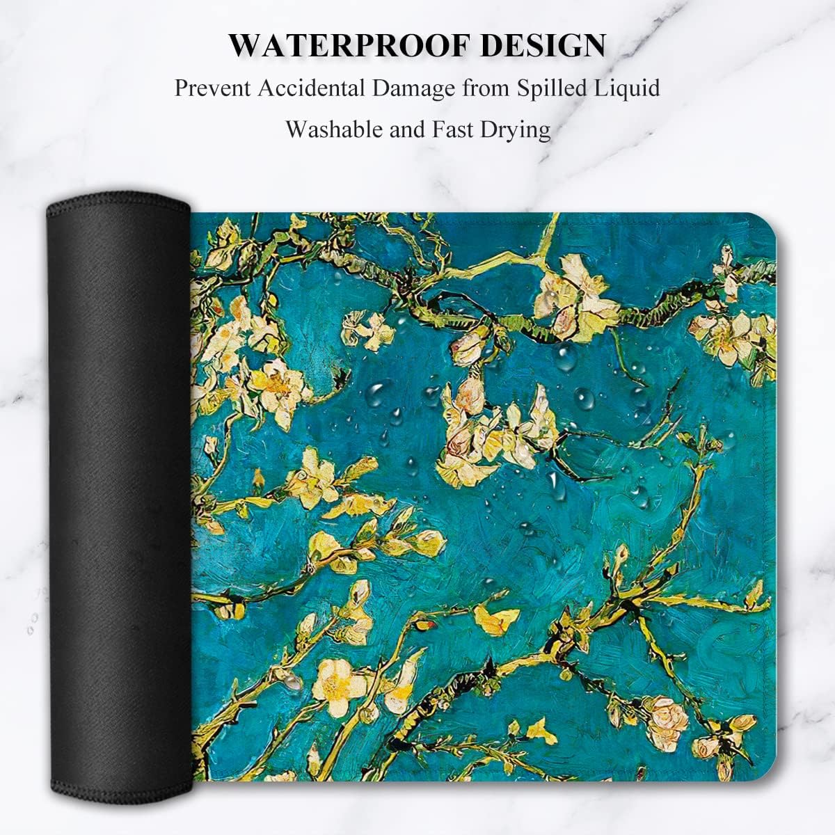Auhoahsil Desk Mat, Ultra Large Mouse Pad, XXL Gaming Mousepad, Green Tropical Leaves Deskpad, Big Extended Full Size Mouse Pad, Desktop Desk Matt for Keyboard, Laptop & Computer, 35.5 x 15.7 in - Colors A