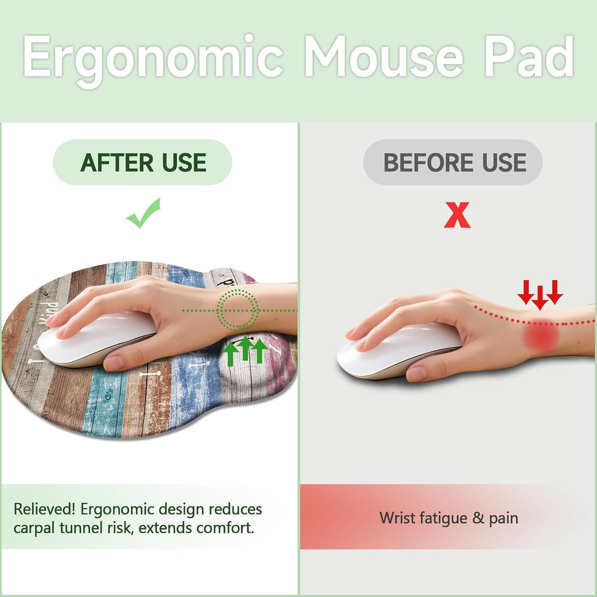 Funny Ergonomic Mouse Pad with Wrist Rest, Cat Desk Decor Gifts - Colors A