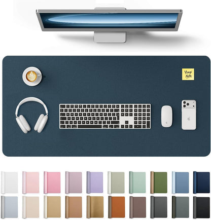 YSAGi Leather Desk Pad Protector, Office Desk Mat, Large Mouse Pad, Non-Slip PU Leather Desk Blotter, Waterproof Laptop Desk Writing Pad for Office and Home (23.6" x 13.8", Eggshell) - Colors B