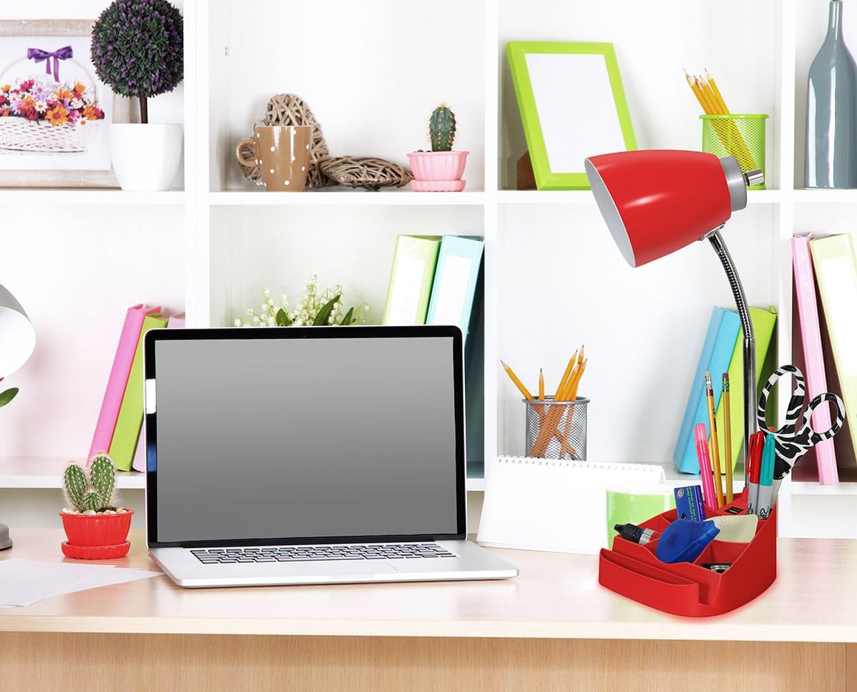 Limelights LD1056-BLK Desk Lamp Organizer with iPad Tablet Book Stand and USB Charging Port, Black