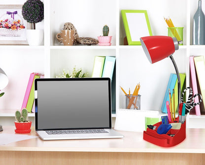 Limelights LD1056-BLK Desk Lamp Organizer with iPad Tablet Book Stand and USB Charging Port, Black