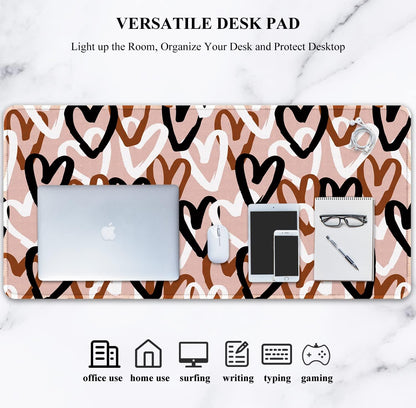 Auhoahsil Desk Mat, Ultra Large Mouse Pad, XXL Gaming Mousepad, Green Tropical Leaves Deskpad, Big Extended Full Size Mouse Pad, Desktop Desk Matt for Keyboard, Laptop & Computer, 35.5 x 15.7 in - Colors A