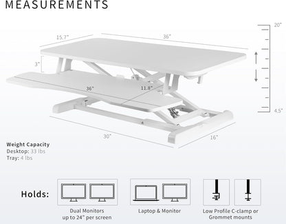 Black 32 in Standing Desk Converter, DESK-V000K