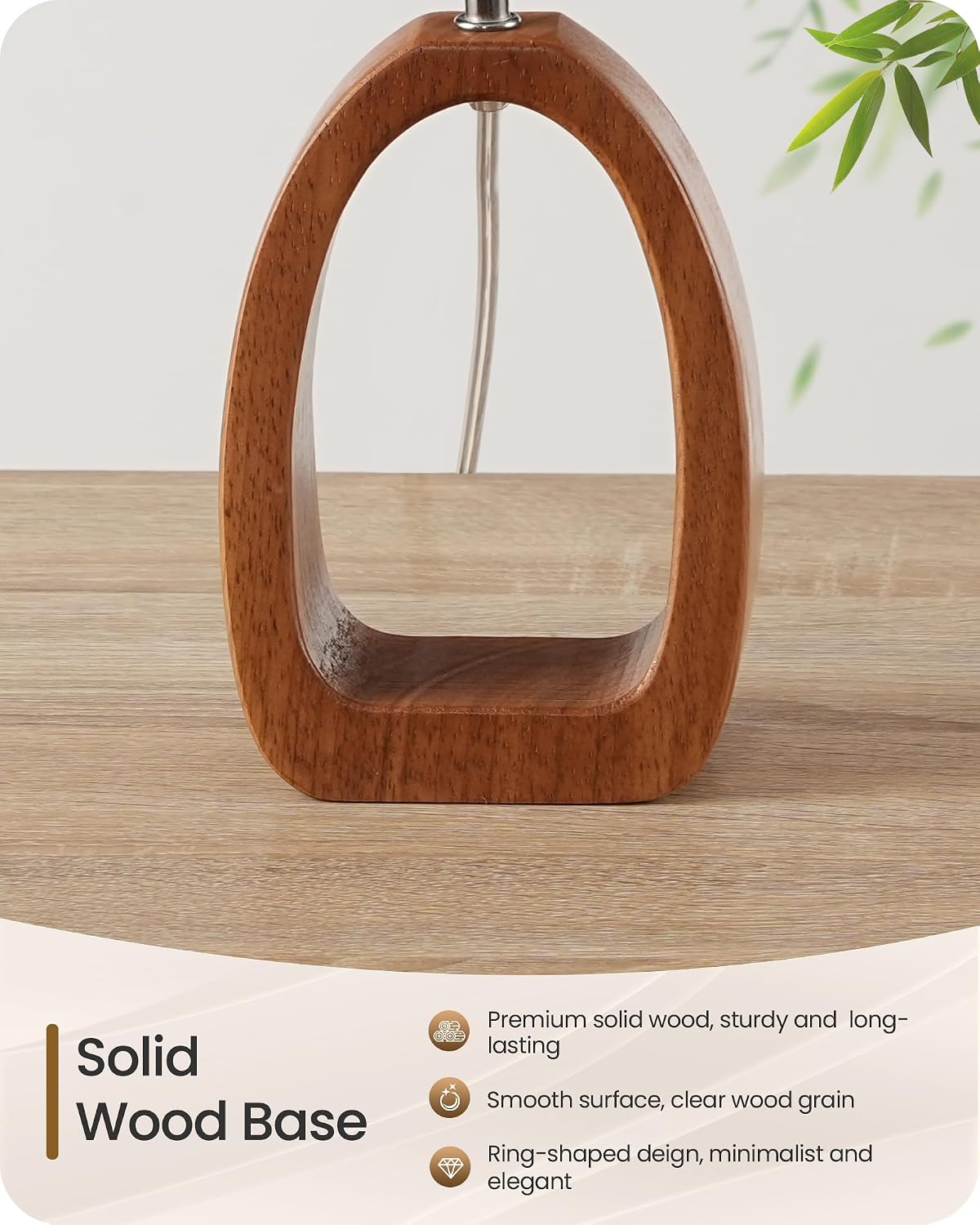 Small Table Lamp, 14.2" Cute Little Desk Lamp, Wood Bedside Lamp with Linen Lampshade, Modern Nightstand Lamp for Bedroom, E26 Base, Bulb Not Included, Beige and Dark Natural LE07TL05