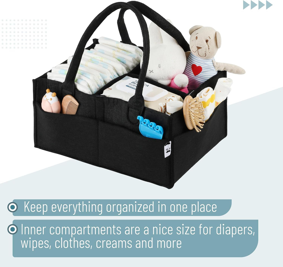 Baby Diaper Caddy Organizer, Gray, Medium