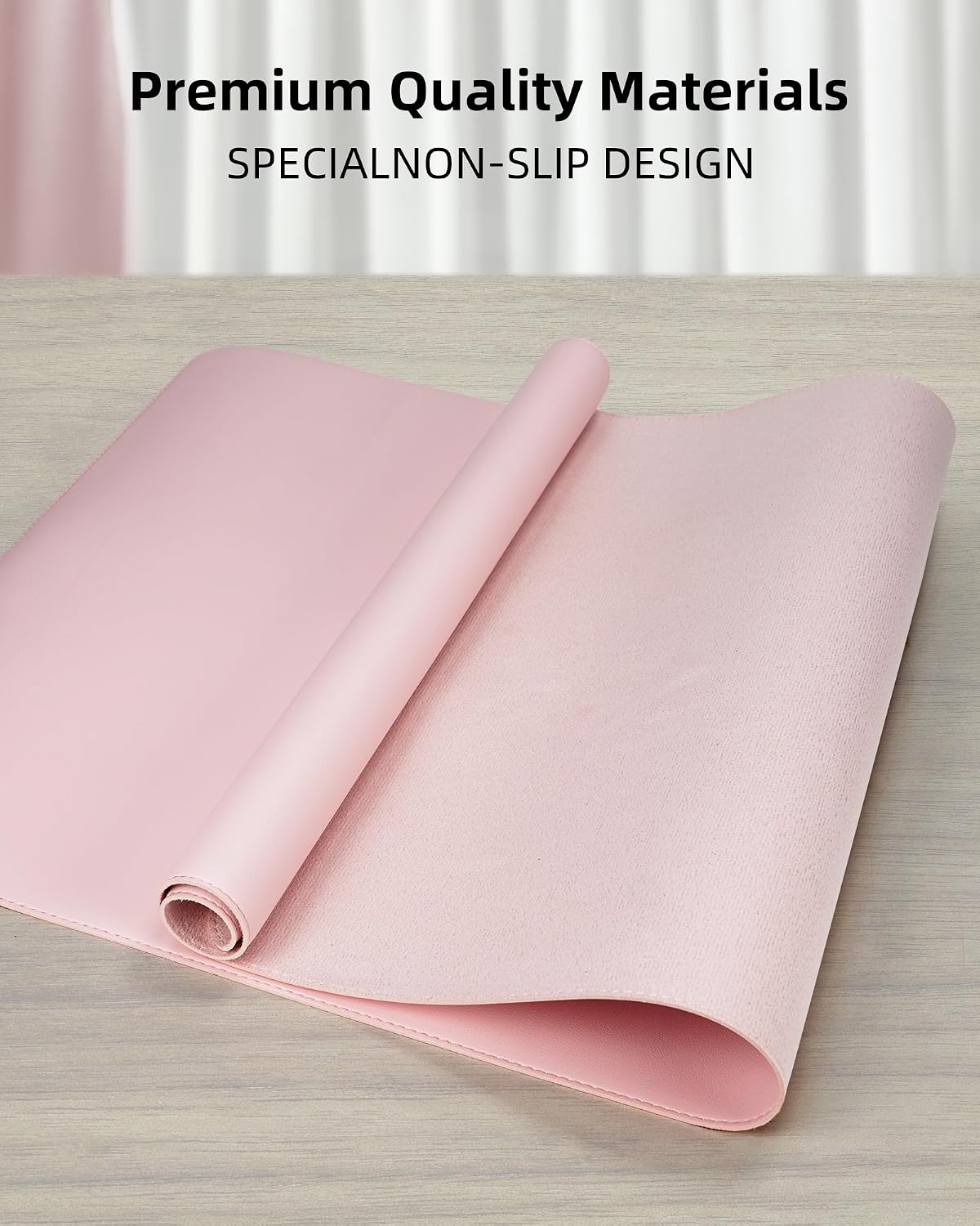 AFIING Large Desk Mat 55" x 24" - PU Leather Desk Pad Protector, Waterproof Non-Slip Extended Mouse Pad for Office Desk, Keyboard, Laptop and Home Workspace (Black)