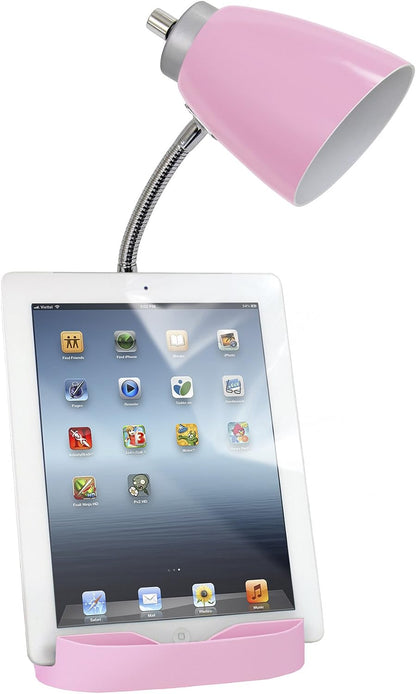 Limelights LD1056-BLK Desk Lamp Organizer with iPad Tablet Book Stand and USB Charging Port, Black