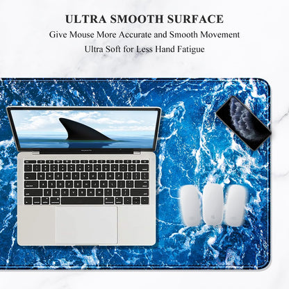 Auhoahsil Desk Mat, Ultra Large Mouse Pad, XXL Gaming Mousepad, Green Tropical Leaves Deskpad, Big Extended Full Size Mouse Pad, Desktop Desk Matt for Keyboard, Laptop & Computer, 35.5 x 15.7 in - Colors B