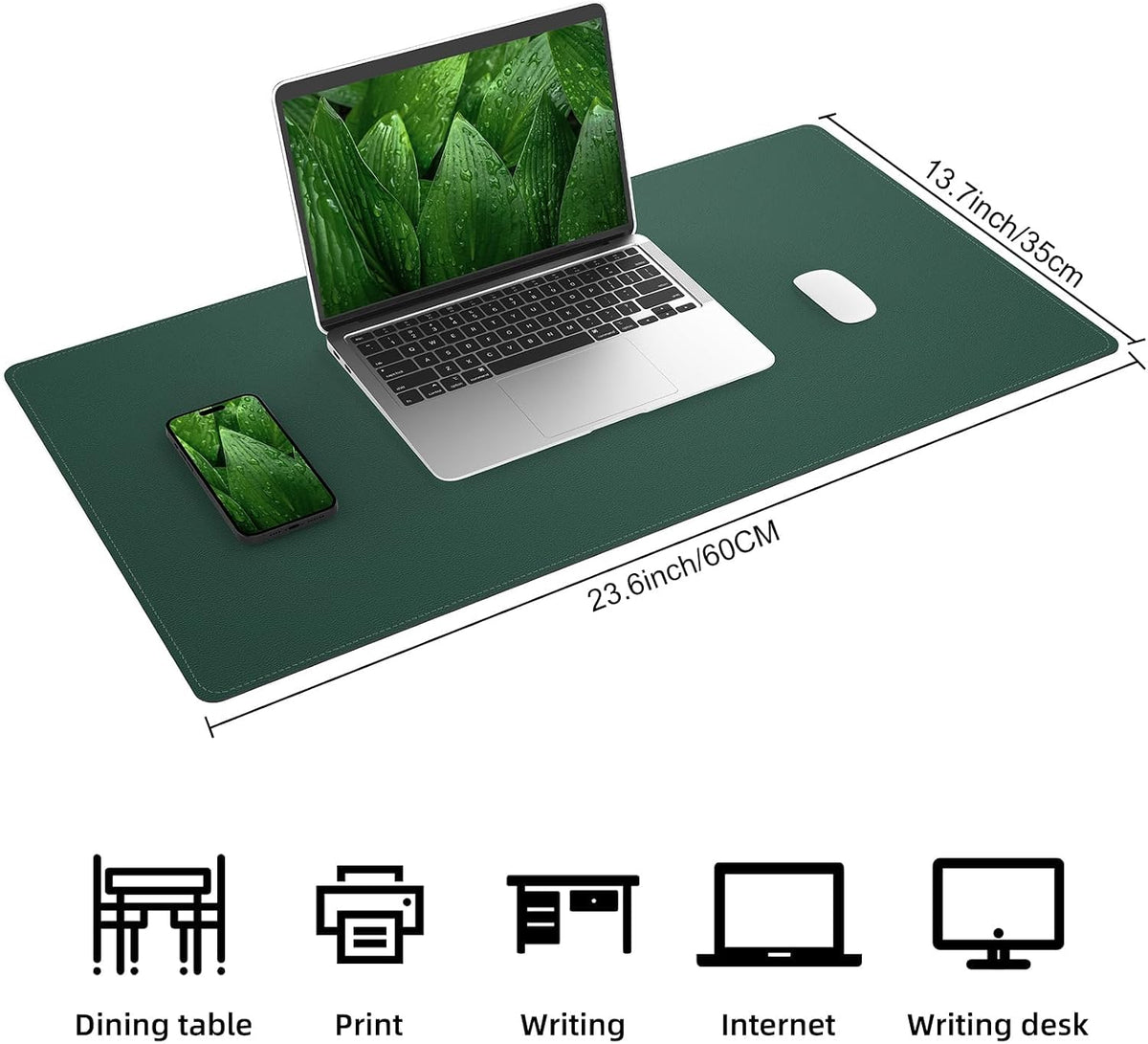 Large Desk Mat, 47" x 17", Black