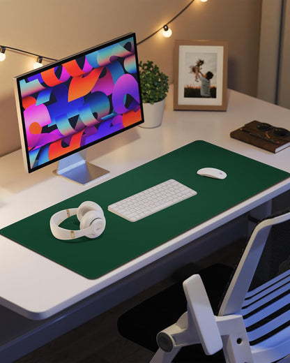 AFIING Large Desk Mat 55" x 24" - PU Leather Desk Pad Protector, Waterproof Non-Slip Extended Mouse Pad for Office Desk, Keyboard, Laptop and Home Workspace (Black)