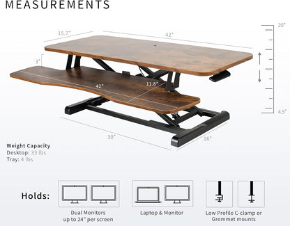 Black 32 in Standing Desk Converter, DESK-V000K