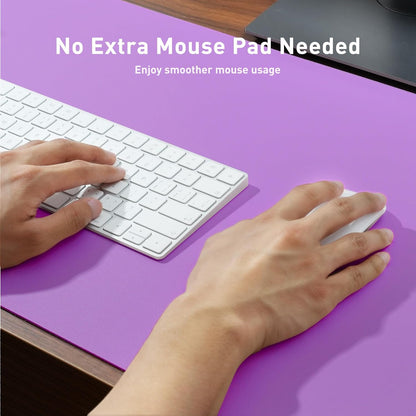 Aothia Leather Office Desk Pad Protector, Non-Slip PU Leather Desk Blotter, Waterproof Laptop Writing Mouse Pad for Office and Home, Black, 31.5" x 15.7" - Colors B
