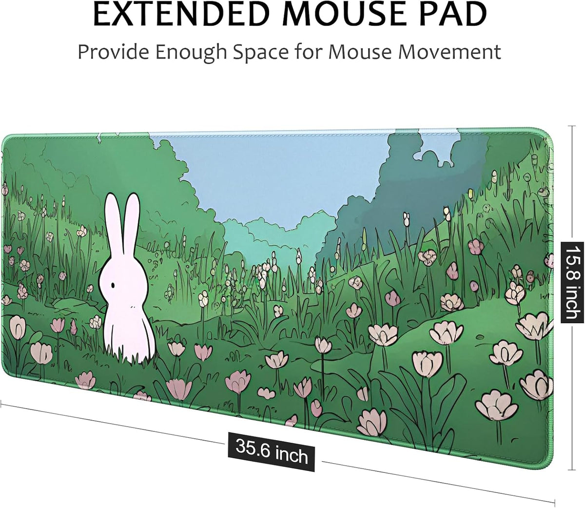 Auhoahsil Desk Mat, Ultra Large Mouse Pad, XXL Gaming Mousepad, Green Tropical Leaves Deskpad, Big Extended Full Size Mouse Pad, Desktop Desk Matt for Keyboard, Laptop & Computer, 35.5 x 15.7 in - Colors A